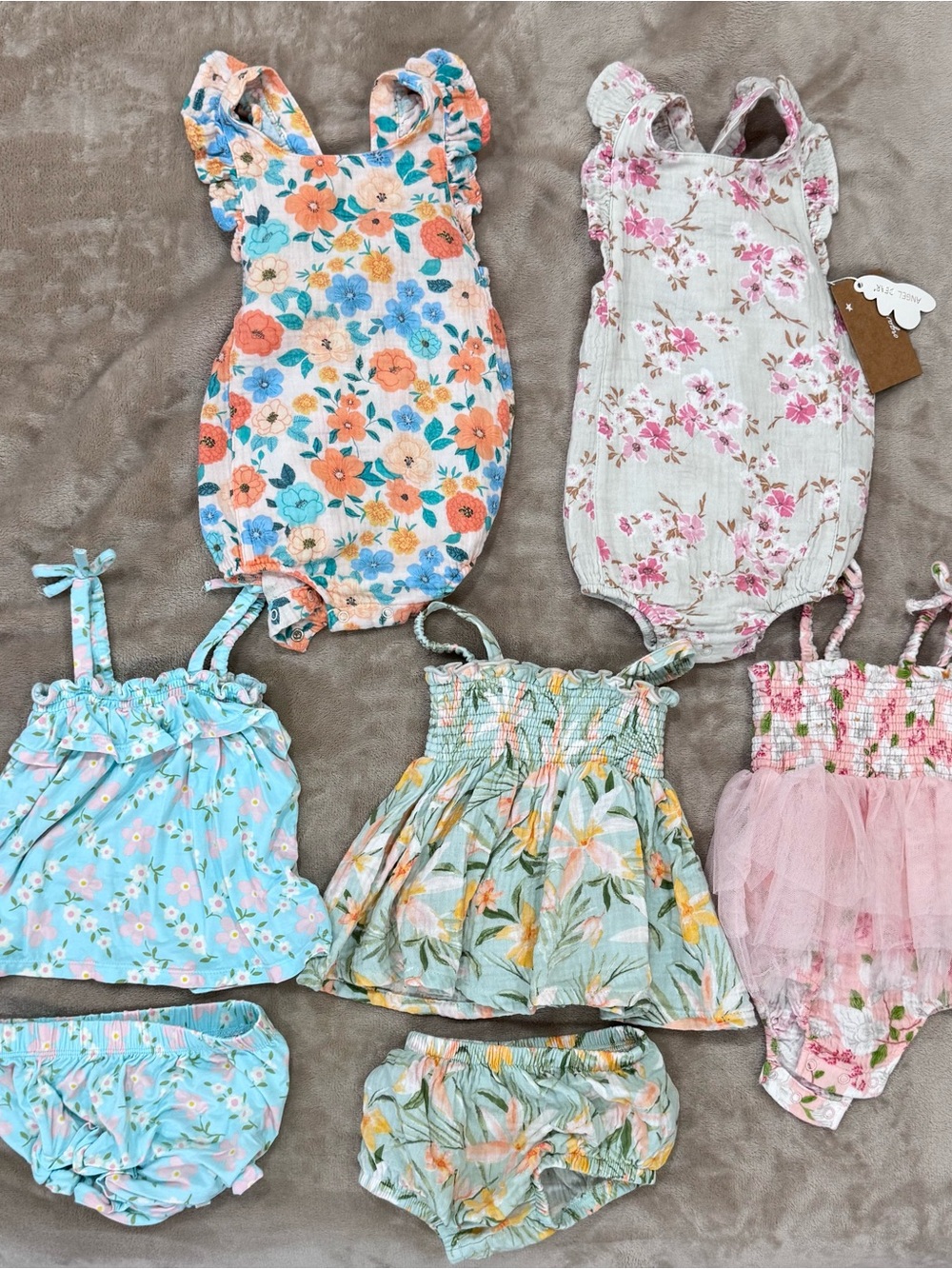 Angel Dear Floral Romper & 2 Piece Set Bundle